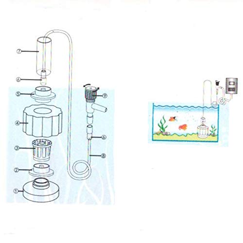 AQUANEAT Mini Aquarium Sponge Filter, Quiet Fish Tank Bio Foam Filter, with Airline Tubing, up to 2Gal