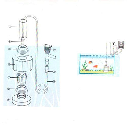 AQUANEAT Mini Aquarium Sponge Filter, Quiet Fish Tank Bio Foam Filter, with Airline Tubing, up to 2Gal