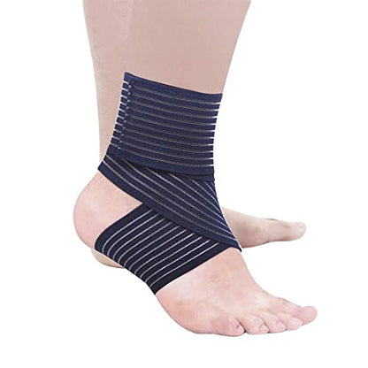 Elastic Ankle Support Bandage Breathable Ankle Brace Guard Sports Knee Elbow Wrist Calf Thigh Compression Wrap Ankle Exercise Wrap Strap for Running Riding Fitness - color: Blue