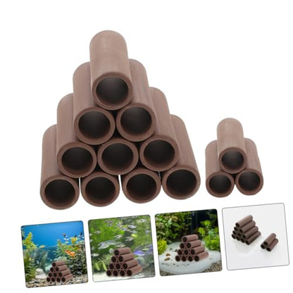 2Pcs Pottery Shrimp Breeding Shelter Durable Aquarium Hiding Place Optimal Shrimp Habitat Decor Easy Install Spawning Tube for Fish Tank