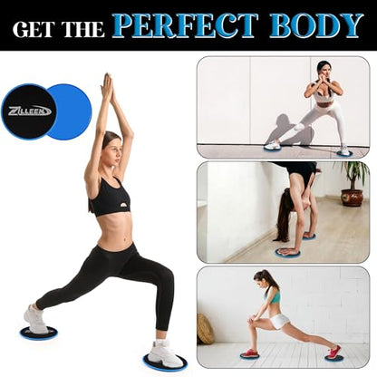 ZILLEEN Exercise Sliders for Working Out Pilates Fitness Discs 10pcs - color: Black