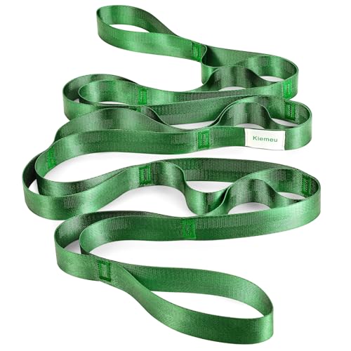 Stretch Strap With Loops For Physical Therapy And Yoga, 8 ft Long | Non-elastic Leg Straps For Knee Rehab, Yoga Straps For Stretching With Loops, 8 ft Long x 1.2 inch Wide