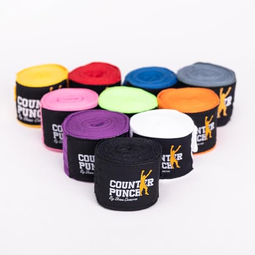 180” Boxing Hand Wraps - Semi-Elastic Cotton Wraps with Thumb Loop for Boxing, MMA, Muay Thai, Kickboxing - Unisex