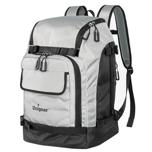 Unigear Ski Boot Bag Backpack 50L/70L for Helmet, Goggles, Skis & Snowboard - color: Silver Gray, size: 50L