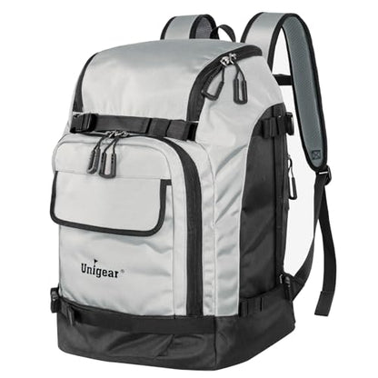 Unigear Ski Boot Bag Backpack 50L/70L for Helmet, Goggles, Skis & Snowboard - color: Silver Gray, size: 70L