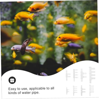 8pcs Fish Tank Hose Barbed Fitting Aquarium Tubing Connector for Oxygen Pump Versatile Soft Plastic Adapter for Projects and