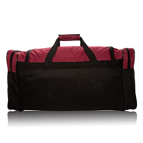 DALIX 25" Extra Large Vacation Travel Duffle Bag (Black, Grey, Navy Blue, Red, Camo) - color: Maroon