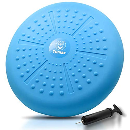 Tumaz Wobble Cushion Wiggle Seat Core Balance Disc with Pump - color: 06. Sky Blue