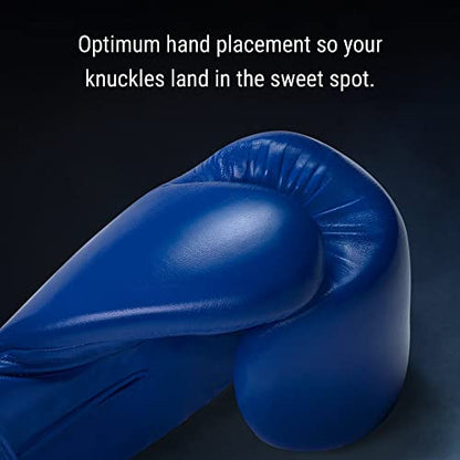 Hayabusa Pro Leather Hook and Loop Boxing Gloves for Men and Women - color: Blue, size: 16oz