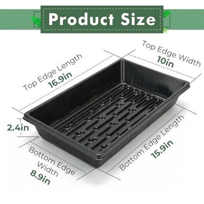 Upgraded 20 Pack Plant Growing Trays Seed Starting Tray Microgreens Growing Trays Seedling Plant Germination Starter Tray Transplant Fodder Flats, No Holes, No Leakage, Reusable (1017) - size: 1017