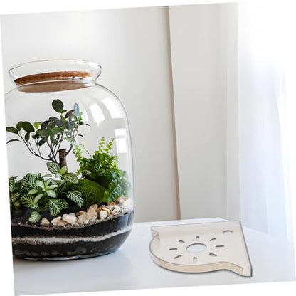 OUNONA Multi Functional Triangle Fish Tank Corner Shelf Space Saving Aquarium Storage Stand for Fish Food and Supplies Elegant Desktop Organizer for Home Decor