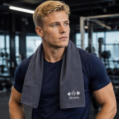 Microfiber Gym Bench Towel with Fitted Corner Hood, Grey - color: Grey