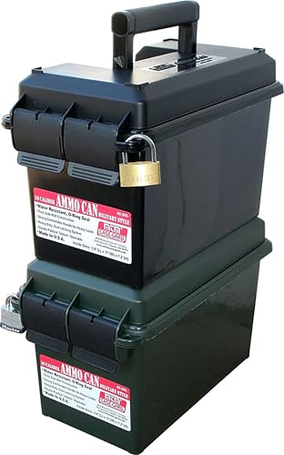 MTM AC50C-40 Ammo Can, 50-Caliber, Heavy-Duty Dual Latching System, Rugged Polypropylene Plastic, O-Ring Seal System, Water Resistant, Bulk Ammo Storage, USA Made, Black - color: Black, size: 50-Caliber