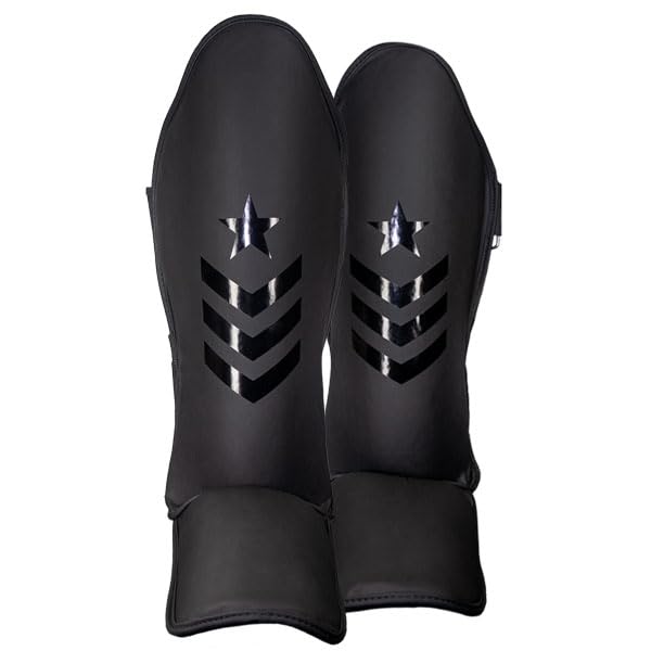 Revgear Premier Deluxe Shin Guard, Durable/Lightweight, MMA, Kickboxing - color: Black/Black, size: X-Small