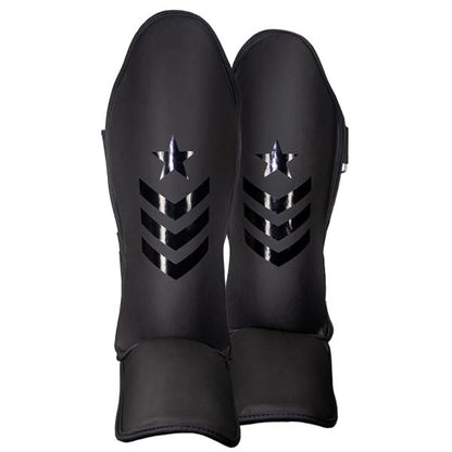 Revgear Premier Deluxe Shin Guard, Durable/Lightweight, MMA, Kickboxing - color: Black/Black, size: X-Large