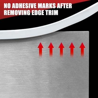 Rubber Edge Trim, Flexible Baby Proof Edge Trim for Sharp Edge, 3/16"(5mm) U Channel Edge Protector, Self Adhesive Edge Guards for Plywood, Glass, Flexi-Glass, 10Ft, White, Silicone Material