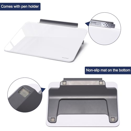Small Desktop Whiteboard - Glass Dry Erase Board 8 X 6 Inches Tabletop Easel Whiteboard with Stand, Desk Board Buddy for Artist, Teacher and Student - color: 8 X 6 Inches - White