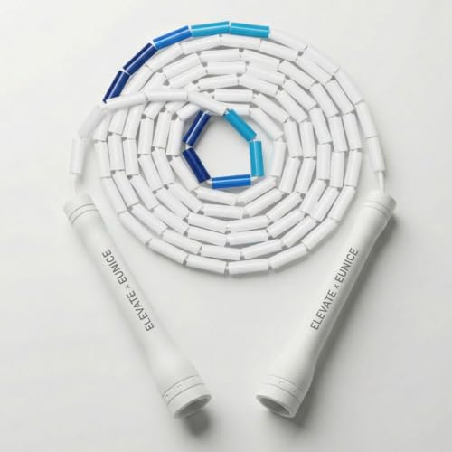 Elevate Rope Beaded Jump Rope, 1 in Beads, 10 ft Adjustable, Segmented - color: Frost