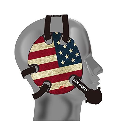 Wrestling Headgear with American Old Flag Decals(Adult) - color: Black