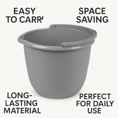 10 Qt. Spout Pail 2 Pack – Classic Titanium Plastic Utility Bucket with Comfortable Handle, Durable Multi-Purpose Pail for Household Cleaning & Storage