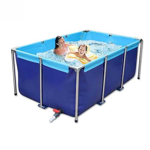 Durable Above Ground Koi Fish Pond - Thickened Tarpaulin Pool with Drain Valve & Bracket, Ideal Outdoor Holding Tank for Koi, Fish, and Aquatic Life. - size: 150*100*80CM