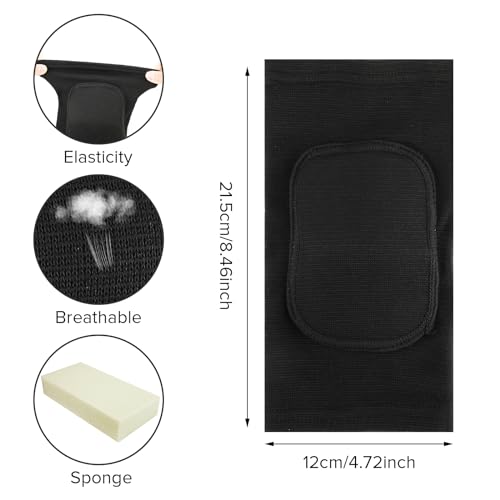 COMNICO Arm Brace Pads Elbow Protector Strap Pair, Breathable Anti-Collision Sponge Tendonitis Fitness Volleyball Basketball Tennis Golfers Knee Support Band for Kids Men Women Elderly - color: Black(40-75kg)