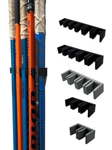 Wall Mount Hockey Stick Holder | Ice Hockey Stick Organizer (Black, 2 Stick Wall Mount) - size: 2 Stick Wall Mount