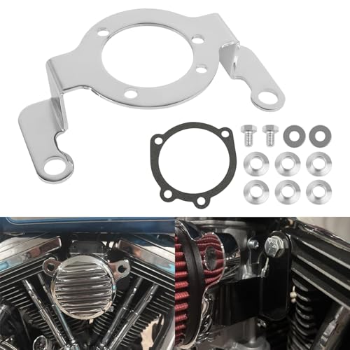 Air Cleaner Filter Support Carb Support Bracket Replacement For Harley Big Twin/Twin Cam 1993-2017 (Chrome) - color: Chrome