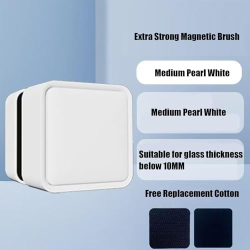 Magnetic Fish Tank Cleaner - Small Powerful Scrubber Brush | Fish Tank Cleaning Tools - for Saltwater Betta Algae Turtle Reptile Terrarium Wall Kitchen Living Room Water - color: White