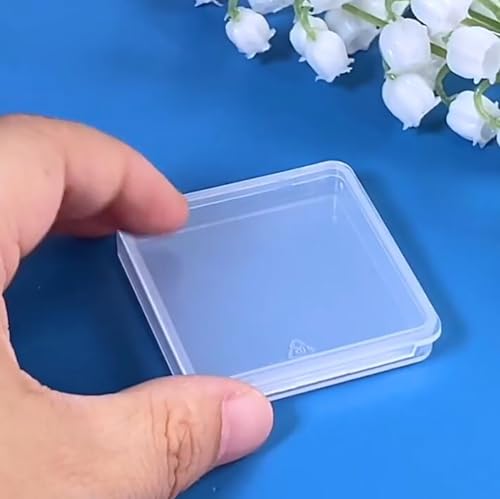 12 Pieces Square Empty Mini Clear Plastic Storage Containers (1.85 x 1.85 x 0.32 inch) with Lids for Tiny Items and Other Craft Projects - size: 1.85 x 1.85 x 0.32 Inch