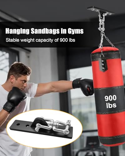 Ceiling Mounted Swing Hooks Rotate 360 Degrees | Heavy Bag Hanger for Punching Bags, Stainless Steel Swing Hangers for Gym Aerial Yoga Swing Chairs and Hammocks - style: Heavy Bag Hanger