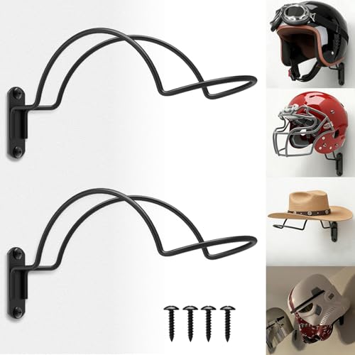 2 Pcs Wall Mounted Helmet Rack Storage Display Rack Hanger | Motorcycle Helmet Holder, For Equestrian/Baseball/Iron Man/Scout Trooper/Hockey Helmet, No Helmet - size: 2 PCS