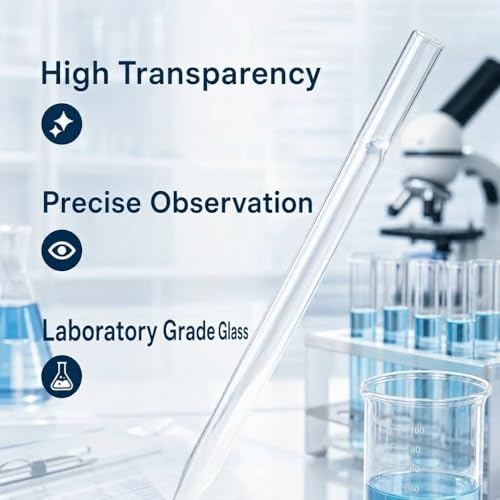 5-3/4 Inch Pasteur Glass Pipettes, 250 PCS High-Transparency Borosilicate Glass Droppers, Reusable Lead-Free Lab Pipettes for Precision Liquid Transfer, Essential Oils and Chemistry