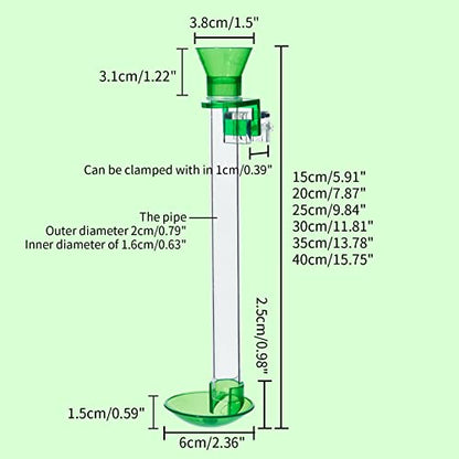 Fish Shrimp Feeder Clear Acrylic Shrimp Feeding Tube with Dish Clip to Aquarium Feeders for Fish 6 Size - size: 40CM