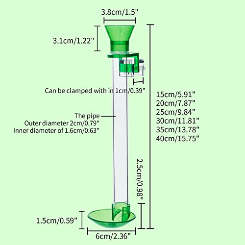Fish Shrimp Feeder Clear Acrylic Shrimp Feeding Tube with Dish Clip to Aquarium Feeders for Fish 6 Size - size: 15CM