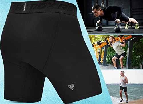 RDX Compression Shorts Men Ultra-Tight Stretchable Baselayer Athletic Sports, Spandex Activewear Underwear Workout Running - size: Small