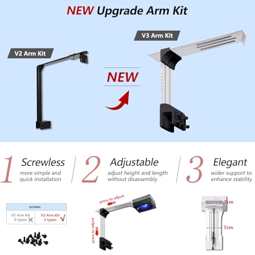 4PCS RL90 Full Spectrum Led Aquarium Light Fish Tank LED Light Reef Light Marine Aquarium Tank Lamp for 96" 240CM Reef Fish Tank Light with Smart APP Control(Full Spectrum - with Arm Kit) - color: White, size: Full Spectrum - With Arm Kit