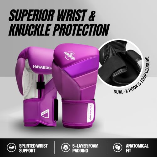 Hayabusa T3 Boxing Gloves - Sparring - color: Neon Purple, size: 10oz