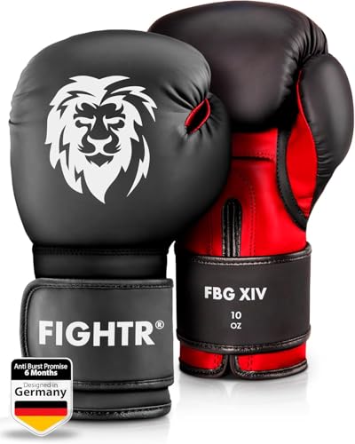 FIGHTR® Boxing Gloves - Pro Training Sparring Gloves - color: Black / Red, size: 08 oz