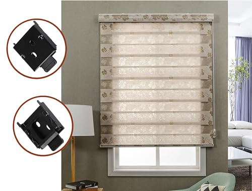 4 PCS Mountings Brackets Universal Roller Shade Hardware Roller Shade Brackets Outside Mount Blinds Aluminum Cordless Bracket for Indoor/Outdoor Roller Blind Replacement Accessory (2, Black)
