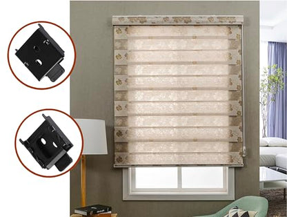 4 PCS Mountings Brackets Universal Roller Shade Hardware Roller Shade Brackets Outside Mount Blinds Aluminum Cordless Bracket for Indoor/Outdoor Roller Blind Replacement Accessory (2, Black)