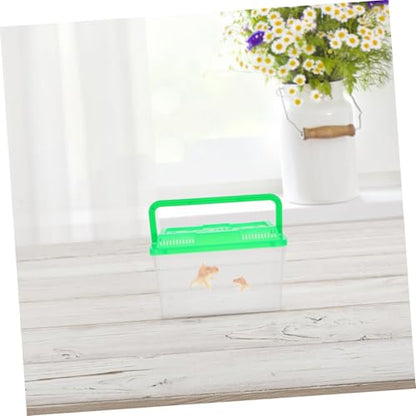 4Pcs Transparent Mini Fish Breeding Box with Handle Lightweight Aquarium Carrier for Small Pets for Fish Turtles Reptiles and Hamsters Easy Viewing and Transport