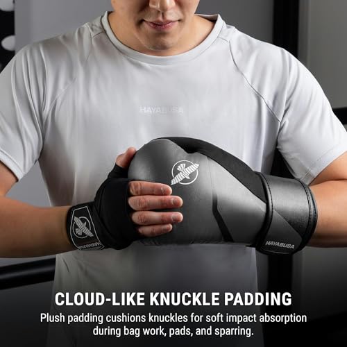Hayabusa E1 Boxing Gloves for Men and Women - color: Grey/Black, size: 12oz