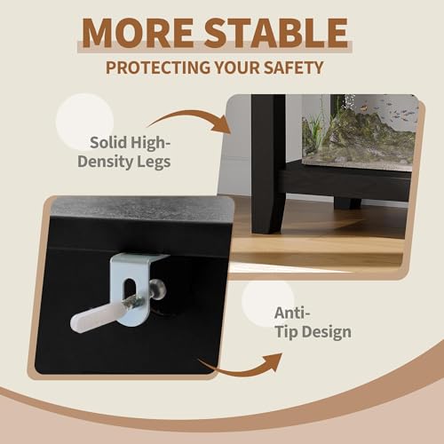 Takywep 20-29 Gallons of Aquarium Bracket with Charging Station and 660 Pounds of Heavy Fish Tank Bracket with Door for Storing Reptile Turtle Tanks