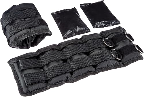 Amazon Basics Adjustable Ankle Weights for Men & Women, for Workouts, Resistance Training, Walking, Black - style: 10 Pound Set (5 Pounds Each)