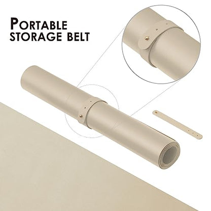 Large Desk Mat - 47.2"x 17" Non-Slip PU Desk Pad for Office and Home - Ideal for Large Mouse Pad and Desk Mats on Top of Desks(Champagne Gold)