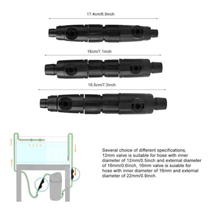 Aquarium Hose Valve, Fish Hose Pipe Quick Release Connector Adapter Aquarium Filter Connector(12mm/0.5inch)