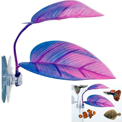 Betta Hammock - Purple Fish Leaf Bed for Bettas, Guppies and Clownfish Aquarium Decoration with Suction Cup