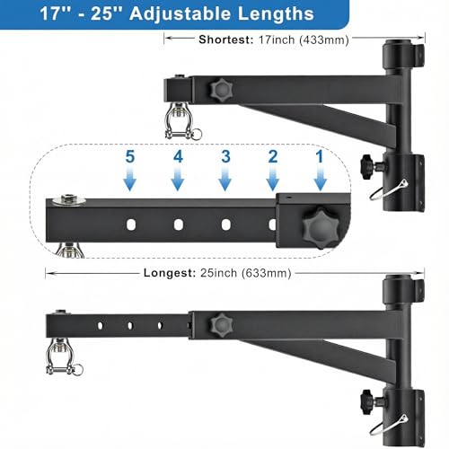 Kipika Heavy Bag Hanger Wall Mount Punching, Heavy Duty Boxing Bag Bracket for Home Gym Indoor Training, Adjustable & Rotatable Punching Bag Bracket for Boxing, Muay Thai - color: E- Adjustable length 17"-25"
