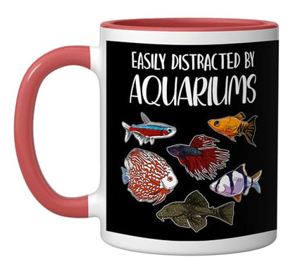 Aquarist Fish Tank & Fish Keeping Gift - Aquarium Lover Ceramic Mug, Red/White - color: Red/White